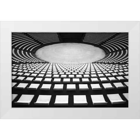 Auditorium White Modern Wood Framed Art Print by Hawerkamp, Hans-Wolfgang