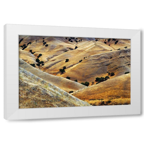 Golden Hills White Modern Wood Framed Art Print by Kravanja, Jure