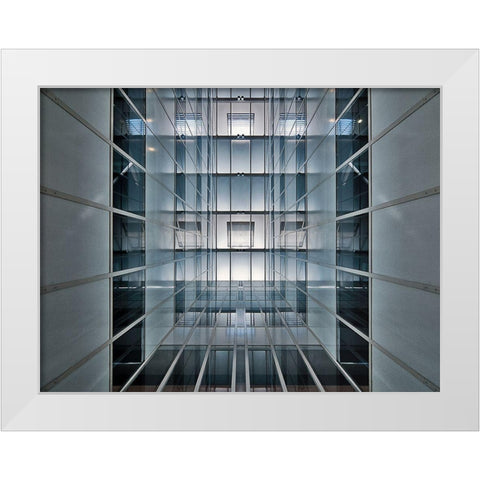 Hall Lighting White Modern Wood Framed Art Print by Van Maastricht, Henk