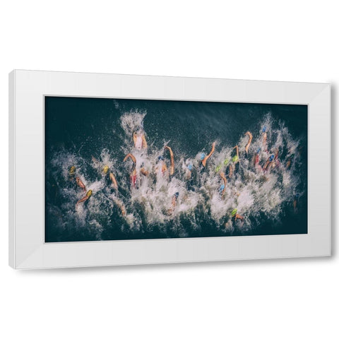 Position Battles White Modern Wood Framed Art Print by Lenzen, Klaus