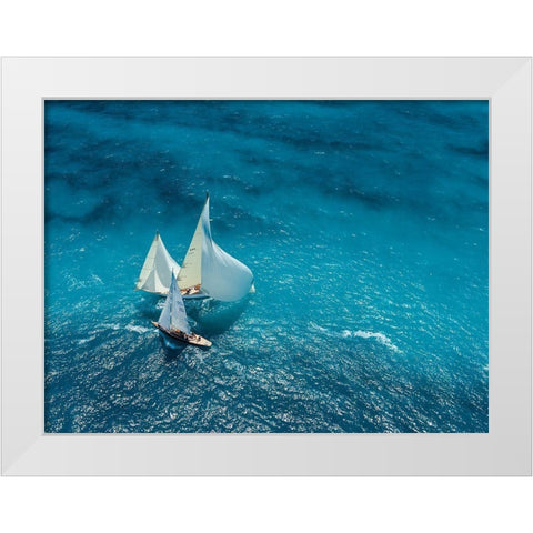 Croisement Bleu White Modern Wood Framed Art Print by Pelissier, Marc