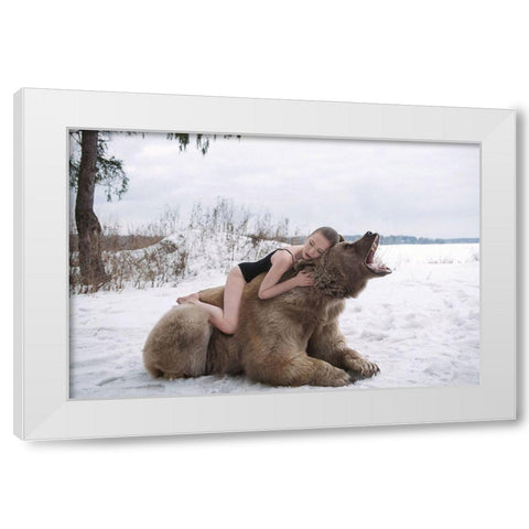 * White Modern Wood Framed Art Print by Barantseva, Olga