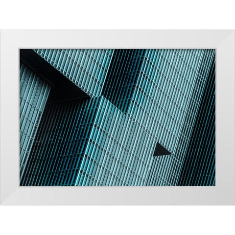 Lines And Angles White Modern Wood Framed Art Print by Dixon, Colin