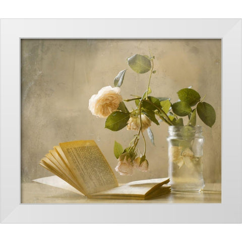 Enjoying A Rainy Day White Modern Wood Framed Art Print by Devos, Delphine