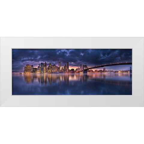 Nikon Pano White Modern Wood Framed Art Print by Menghuailin