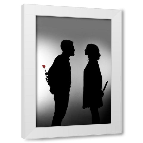 Man Meets Woman White Modern Wood Framed Art Print by Vareille, Julien
