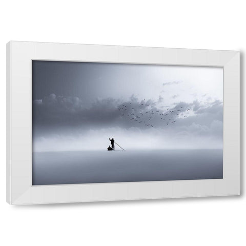 The Way Back White Modern Wood Framed Art Print by Sattar, Mohammed