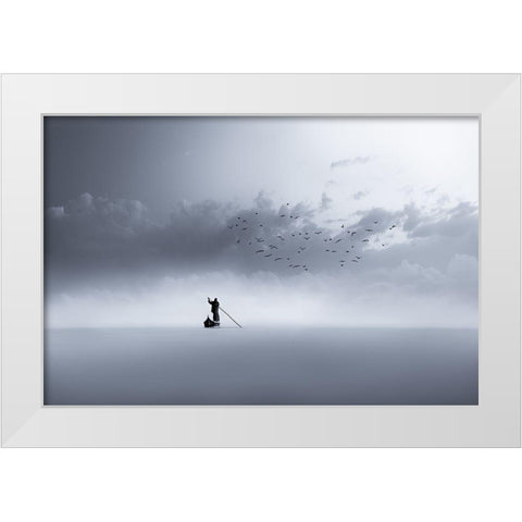 The Way Back White Modern Wood Framed Art Print by Sattar, Mohammed