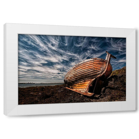 Stern White Modern Wood Framed Art Print by H. Ingibergsson, Torsteinn