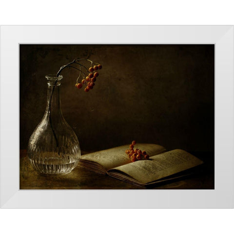 In The Dark Of My Days White Modern Wood Framed Art Print by Devos, Delphine