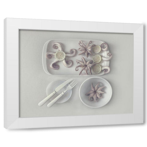 D?Ctopus...2 White Modern Wood Framed Art Print by Lazarov, Dimitar