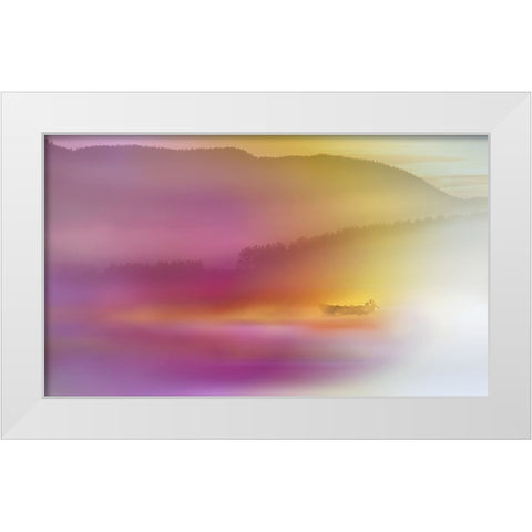 Watercolor Seascape White Modern Wood Framed Art Print by Westum, Heidi