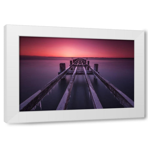 First Light White Modern Wood Framed Art Print by Hoffmann, Raymond