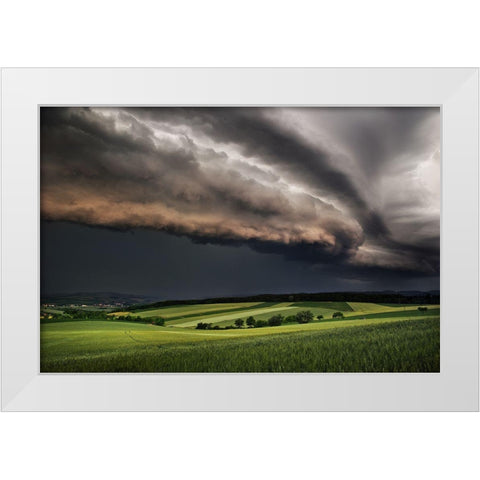 Storm White Modern Wood Framed Art Print by Jochen, Burger