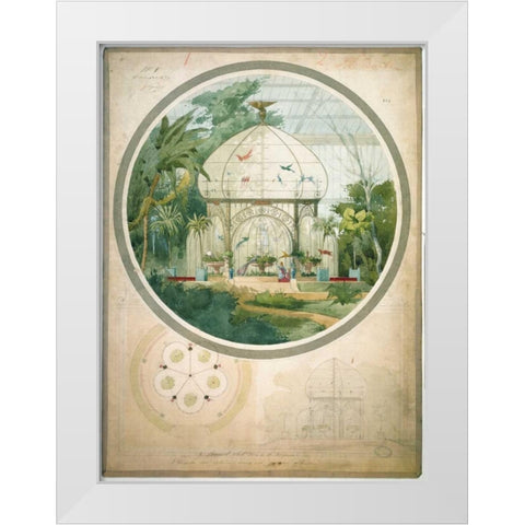 Aviary in a Wintergarden White Modern Wood Framed Art Print by Chancel, Adrien