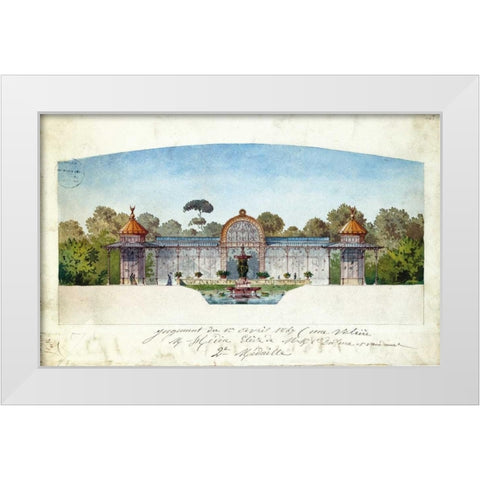 Aviary White Modern Wood Framed Art Print by Hedin, Andre-Arthur