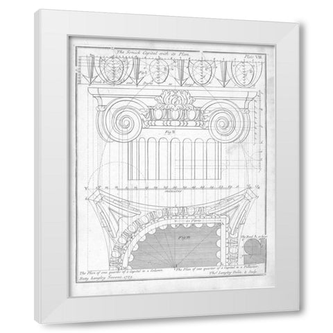 The Ionic Capital White Modern Wood Framed Art Print by Langley, Batty