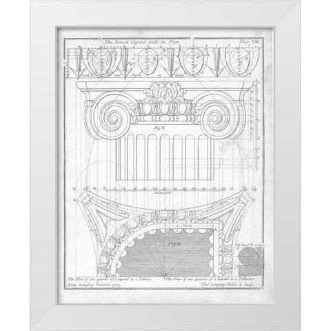 The Ionic Capital White Modern Wood Framed Art Print by Langley, Batty