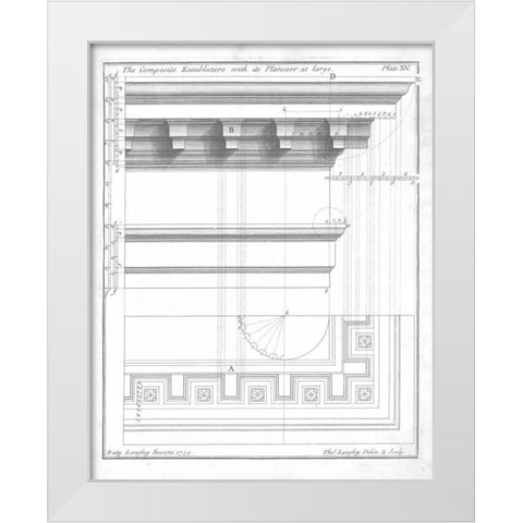 The Composite Entablature White Modern Wood Framed Art Print by Langley, Batty