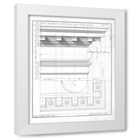 The Ionic Entablature White Modern Wood Framed Art Print by Langley, Batty