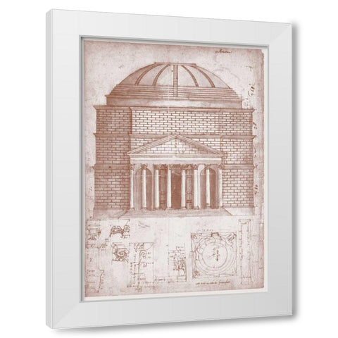 Section of the Pantheon White Modern Wood Framed Art Print by Peruzzi, Baldassare