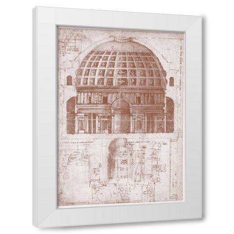 Section of the Pantheon White Modern Wood Framed Art Print by Peruzzi, Baldassare