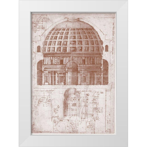 Section of the Pantheon White Modern Wood Framed Art Print by Peruzzi, Baldassare