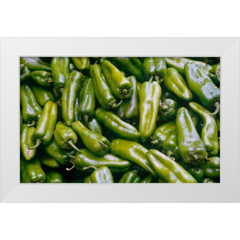 Green Chiles White Modern Wood Framed Art Print by Blue, Cyril