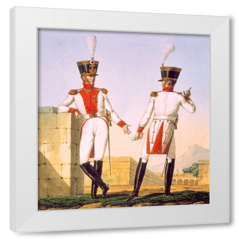 French Army, Bataillion de la Garde de Paris White Modern Wood Framed Art Print by Vernet, Carle