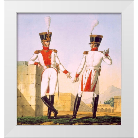 French Army, Bataillion de la Garde de Paris White Modern Wood Framed Art Print by Vernet, Carle