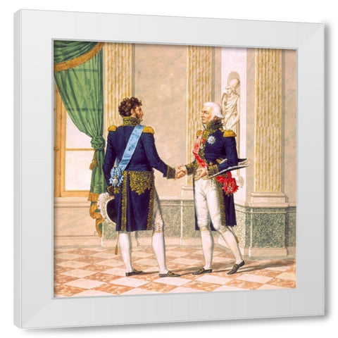 French Army, Officiers Generaux White Modern Wood Framed Art Print by Vernet, Carle