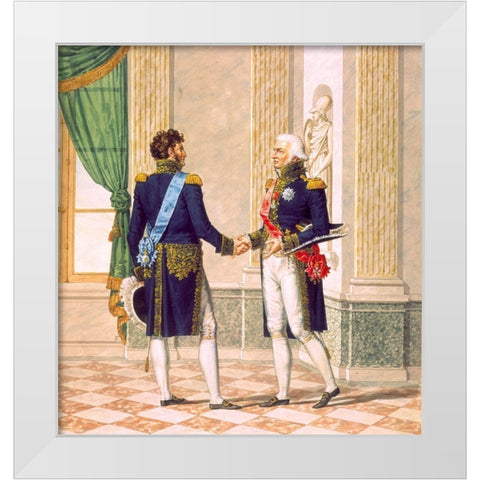 French Army, Officiers Generaux White Modern Wood Framed Art Print by Vernet, Carle