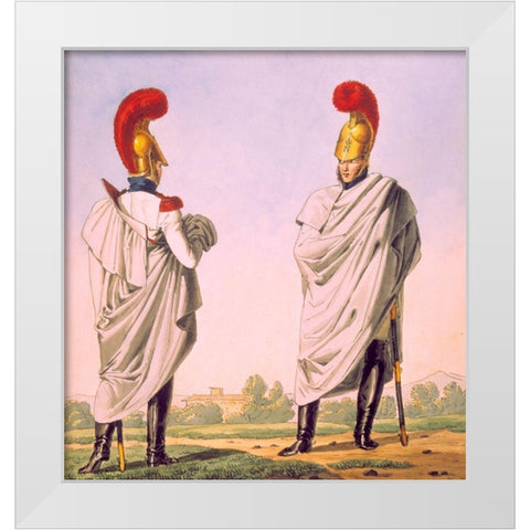 French Army, Reg de Carabiniers White Modern Wood Framed Art Print by Vernet, Carle