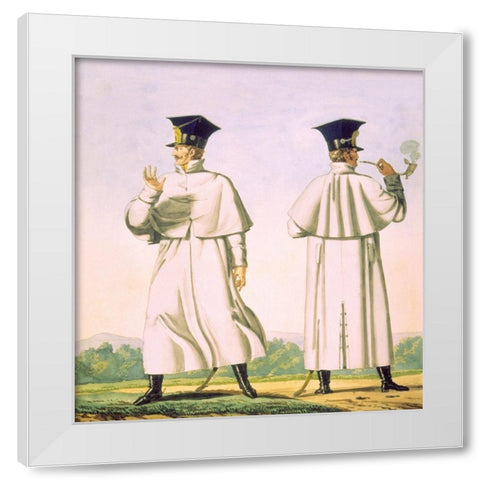 French Army, Lanciers Polonais White Modern Wood Framed Art Print by Vernet, Carle