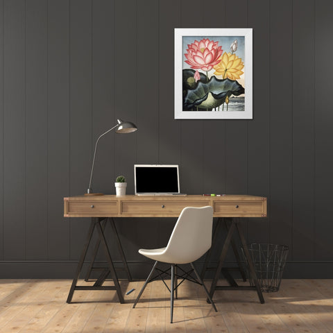 Sacred Egyptian Bean White Modern Wood Framed Art Print by Thornton, Dr R