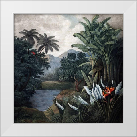 Jungle View White Modern Wood Framed Art Print by Thornton, Dr R