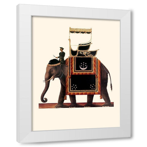Indian Ceremonial Elephant- Black White Modern Wood Framed Art Print by Anonymous