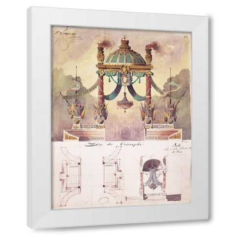 Arc de Triomphe, Design White Modern Wood Framed Art Print by Boitte, Francois Philippe