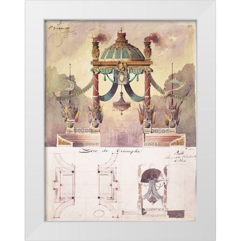 Arc de Triomphe, Design White Modern Wood Framed Art Print by Boitte, Francois Philippe