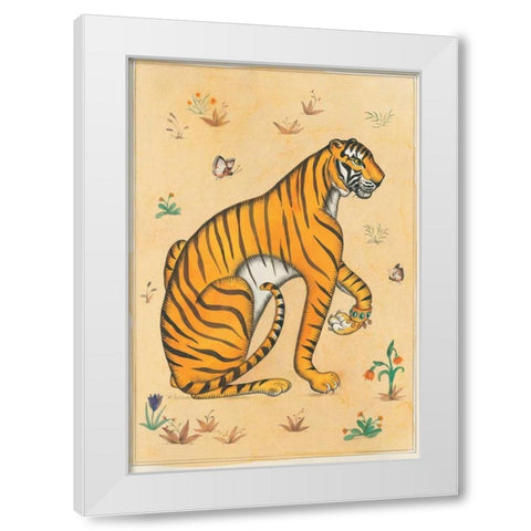 Tiger-Indian Animals White Modern Wood Framed Art Print by Gynn, Fran