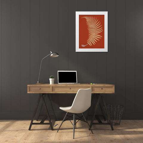 Male Fern White Modern Wood Framed Art Print by Heath, Francis George