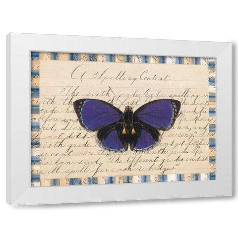 Butterfly Collage, Spelling Contest White Modern Wood Framed Art Print by Gould-Porter, William