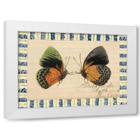 Butterfly Collage, Sixth Grade White Modern Wood Framed Art Print by Gould-Porter, William
