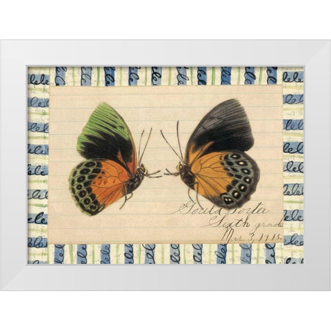 Butterfly Collage, Sixth Grade White Modern Wood Framed Art Print by Gould-Porter, William
