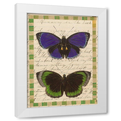 Butterfly Collage, Runaway White Modern Wood Framed Art Print by Gould-Porter, William