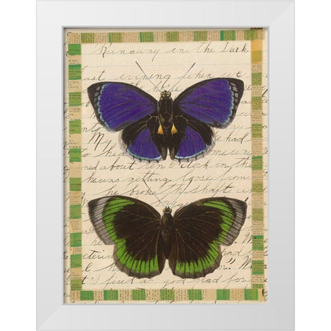 Butterfly Collage, Runaway White Modern Wood Framed Art Print by Gould-Porter, William