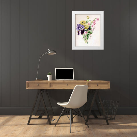 Iris White Modern Wood Framed Art Print by Andrews, James