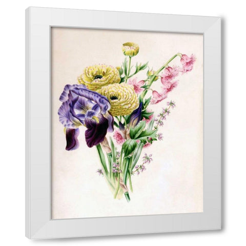Iris White Modern Wood Framed Art Print by Andrews, James