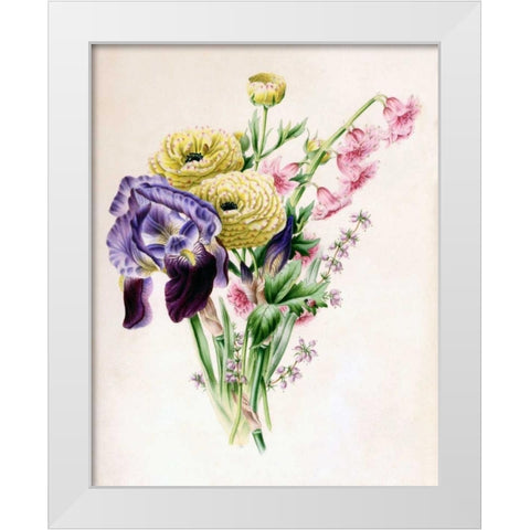 Iris White Modern Wood Framed Art Print by Andrews, James