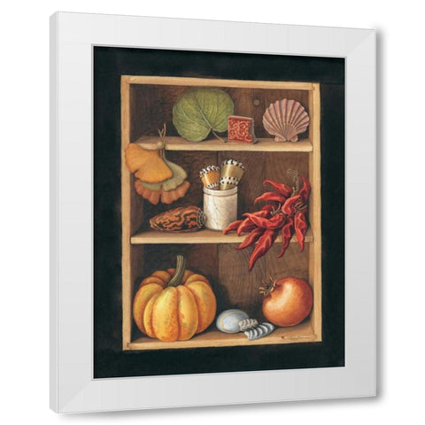 Objects on Shelves, Spanish style White Modern Wood Framed Art Print by Baron, Jenny